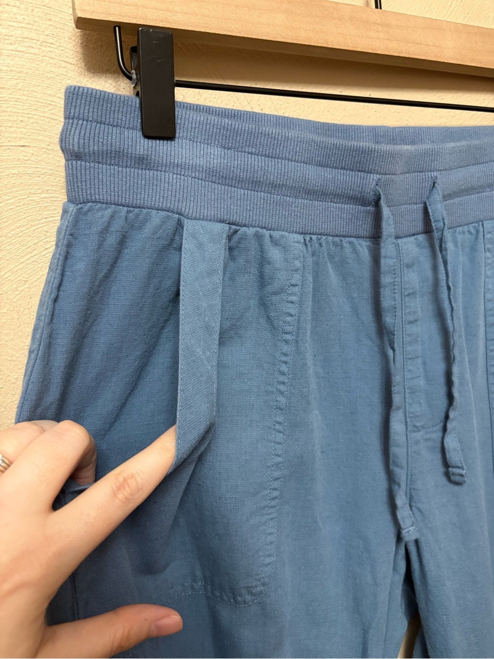 Pact Organic Cotton Linen Blend Joggers Blue Size Medium - Picture 6 of 12